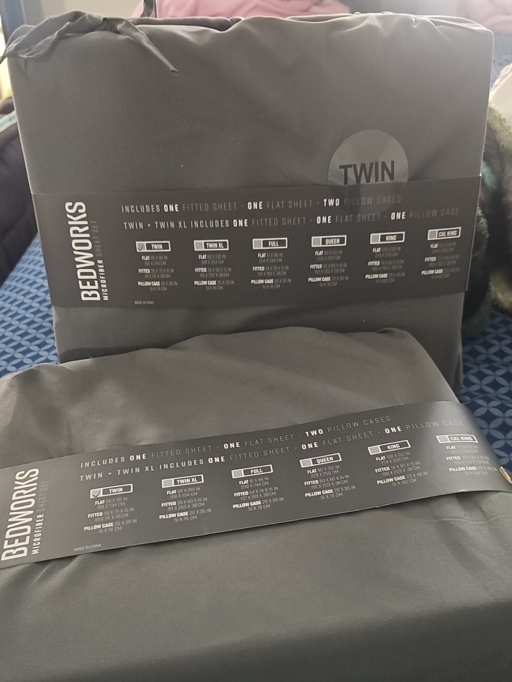 Twin Sheet Set in Charcoal Gray